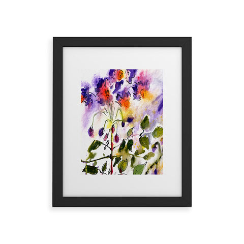 Ginette Fine Art Purple Potato Blossoms Framed Art Print