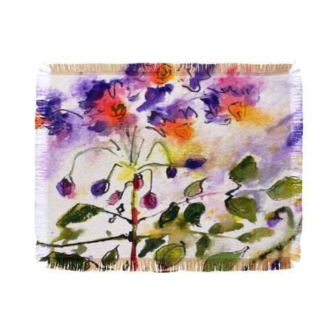 Ginette Fine Art Purple Potato Blossoms Throw Blanket