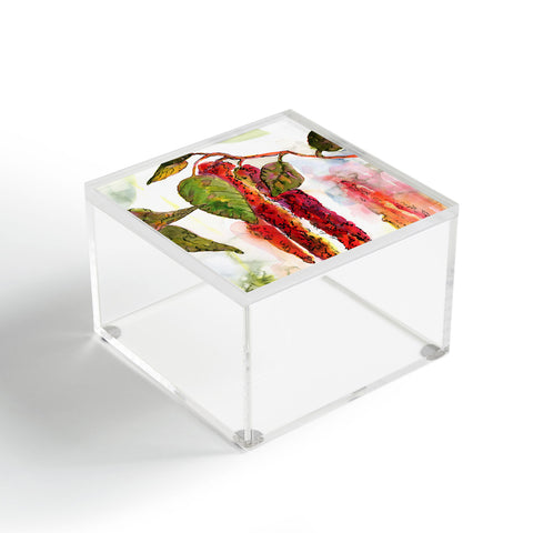 Ginette Fine Art Red Amaranth Modern Botanical Acrylic Box