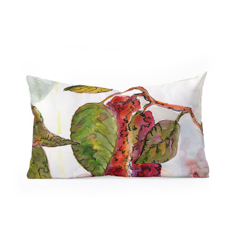 Ginette Fine Art Red Amaranth Modern Botanical Oblong Throw Pillow