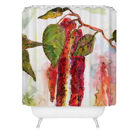 Ginette Fine Art Red Amaranth Modern Botanical Shower Curtain