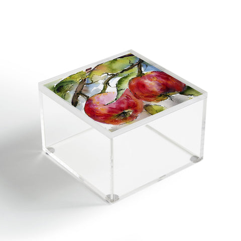 Ginette Fine Art Red Apples Watercolors Acrylic Box