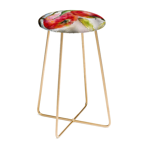 Ginette Fine Art Red Apples Watercolors Counter Stool