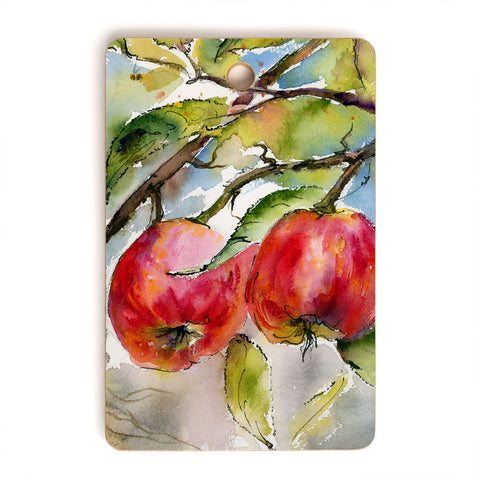 Ginette Fine Art Red Apples Watercolors Cutting Board Rectangle