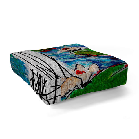 Ginette Fine Art Red Crowned Cranes Floor Pillow Square