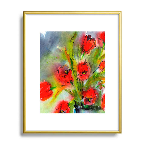 Ginette Fine Art Red Tulips 1 Metal Framed Art Print