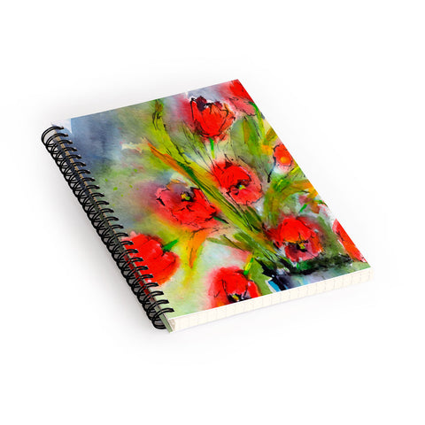 Ginette Fine Art Red Tulips 1 Spiral Notebook