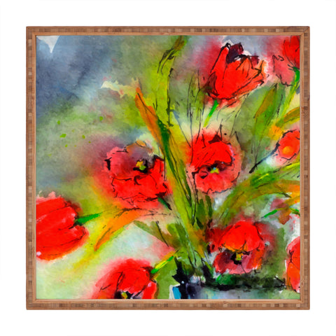 Ginette Fine Art Red Tulips 1 Square Tray