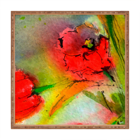 Ginette Fine Art Red Tulips 2 Square Tray