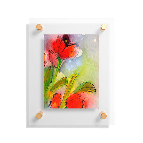Ginette Fine Art Red Tulips 3 Floating Acrylic Print