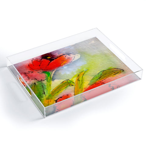 Ginette Fine Art Red Tulips 3 Acrylic Tray