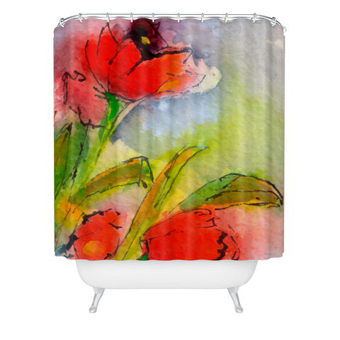 Ginette Fine Art Red Tulips 3 Shower Curtain