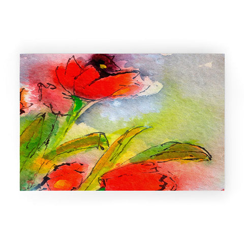 Ginette Fine Art Red Tulips 3 Welcome Mat