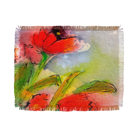 Ginette Fine Art Red Tulips 3 Throw Blanket