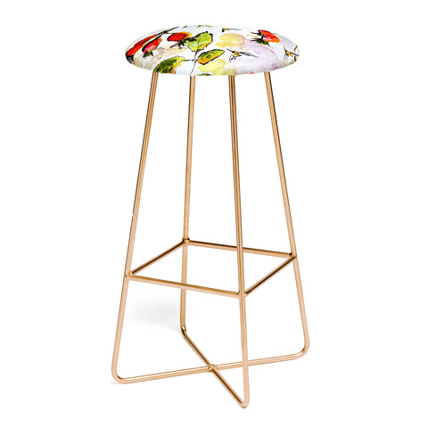 Ginette Fine Art Rose Hips and Bees Bar Stool