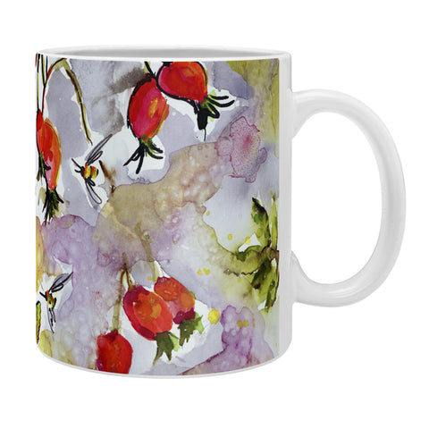 Ginette Fine Art Rose Hips and Bees Coffee Mug