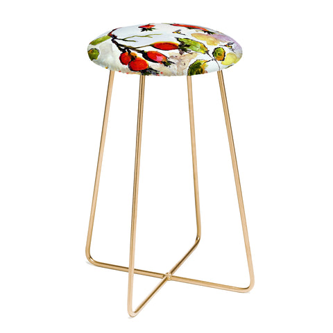 Ginette Fine Art Rose Hips and Bees Counter Stool