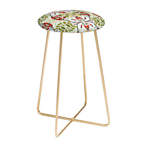 Ginette Fine Art Rose Hips and Bees Pattern Counter Stool