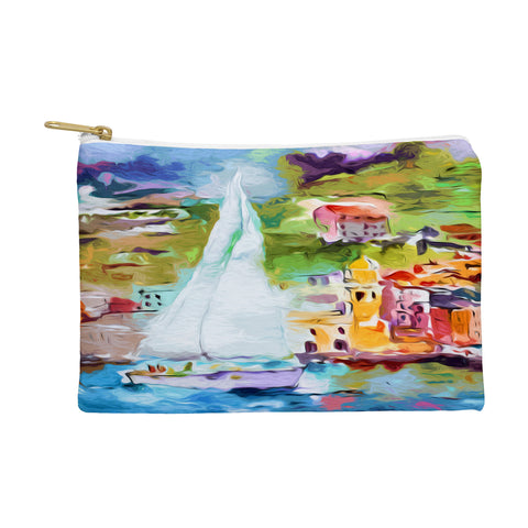 Ginette Fine Art Sailing Past Vernazza Italy Pouch