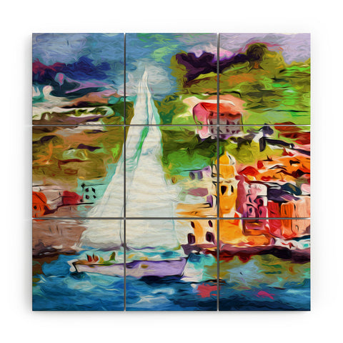 Ginette Fine Art Sailing Past Vernazza Italy Wood Wall Mural