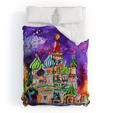 Ginette Fine Art Saint Basils Cathedral Russia Comforter