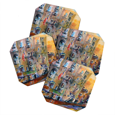 Ginette Fine Art Savannah River Streets Coaster Set