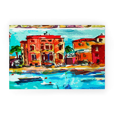Ginette Fine Art Sestri Levante Italy Red House Welcome Mat