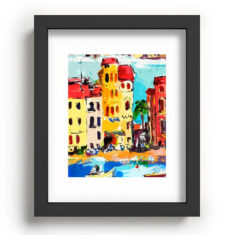 Ginette Fine Art Sestri Levante Italy Yellow House Recessed Framing Rectangle