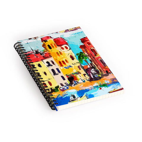 Ginette Fine Art Sestri Levante Italy Yellow House Spiral Notebook