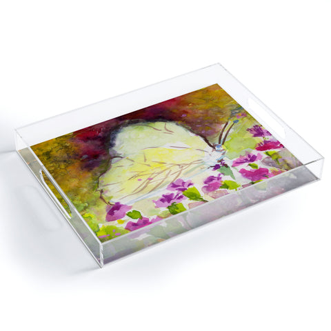 Ginette Fine Art Southern White Butterfly Acrylic Tray
