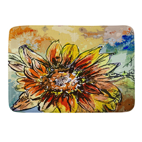 Ginette Fine Art Sunflower Moroccan Eyes Memory Foam Bath Mat