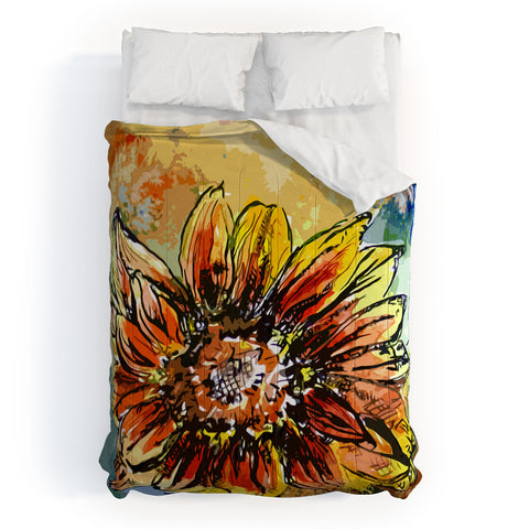 Ginette Fine Art Sunflower Moroccan Eyes Comforter