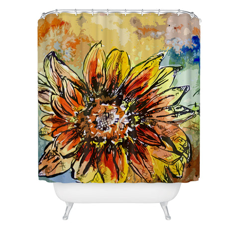 Ginette Fine Art Sunflower Moroccan Eyes Shower Curtain