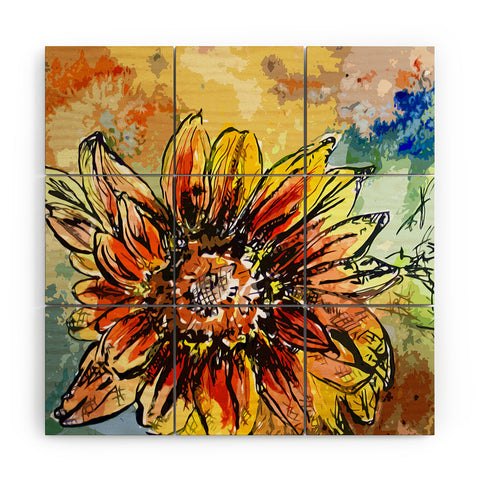 Ginette Fine Art Sunflower Moroccan Eyes Wood Wall Mural