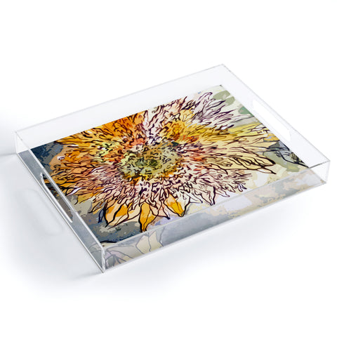 Ginette Fine Art Sunflower Prickly Face Acrylic Tray