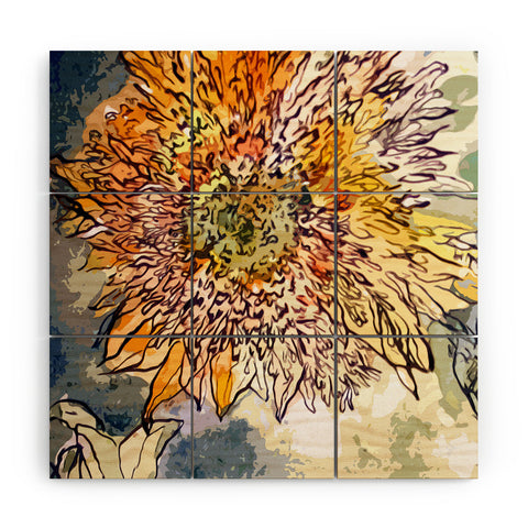Ginette Fine Art Sunflower Prickly Face Wood Wall Mural