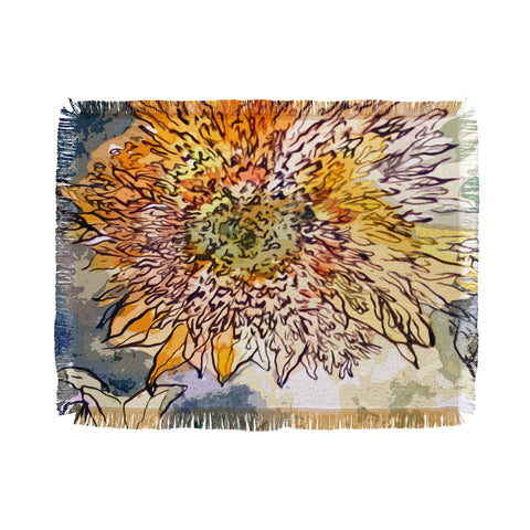Ginette Fine Art Sunflower Prickly Face Throw Blanket