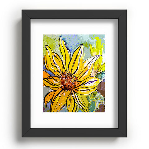 Ginette Fine Art Sunflower Yellow Ribbon Recessed Framing Rectangle