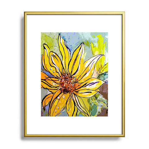 Ginette Fine Art Sunflower Yellow Ribbon Metal Framed Art Print