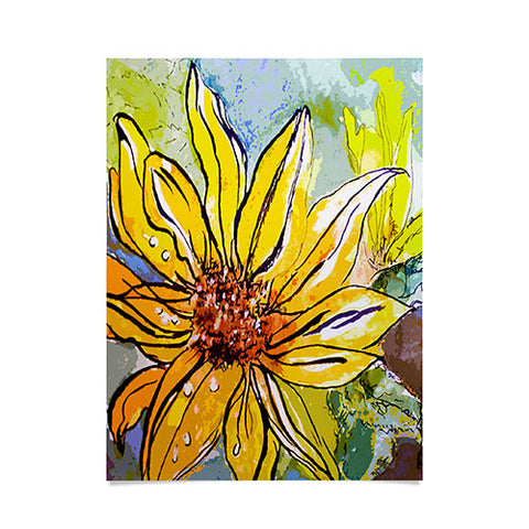 Ginette Fine Art Sunflower Yellow Ribbon Poster