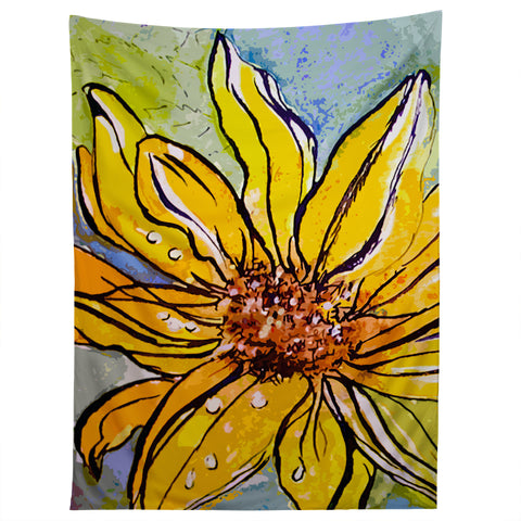 Ginette Fine Art Sunflower Yellow Ribbon Tapestry