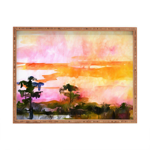 Ginette Fine Art Sunset In The Wetlands Rectangular Tray