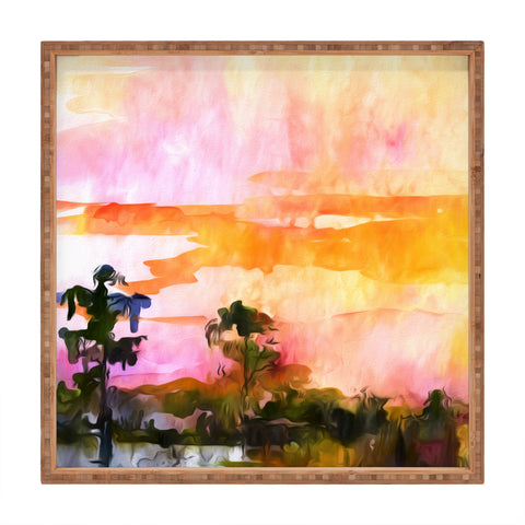 Ginette Fine Art Sunset In The Wetlands Square Tray