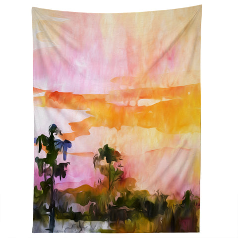 Ginette Fine Art Sunset In The Wetlands Tapestry