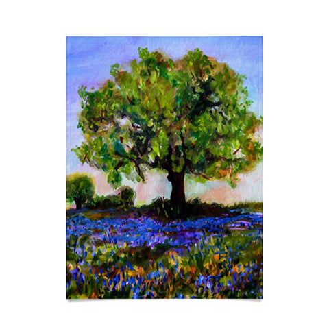 Ginette Fine Art Texas Hill Country Bluebonnets Poster