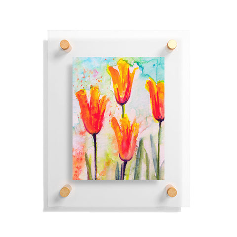 Ginette Fine Art Tulips Bells Of Spring Floating Acrylic Print