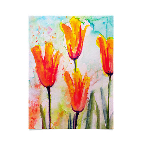 Ginette Fine Art Tulips Bells Of Spring Poster