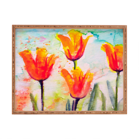Ginette Fine Art Tulips Bells Of Spring Rectangular Tray
