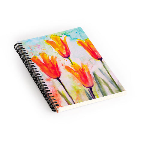 Ginette Fine Art Tulips Bells Of Spring Spiral Notebook