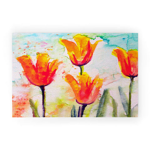 Ginette Fine Art Tulips Bells Of Spring Welcome Mat